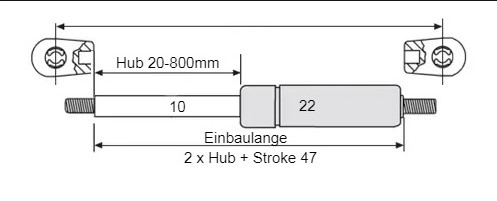 10-22-Gasdruckfeder