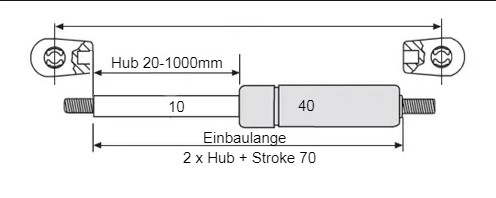 10-40-Gasdruckfeder