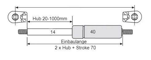 14-40-Gasdruckfeder