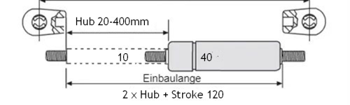 10-40 gaszugfeder