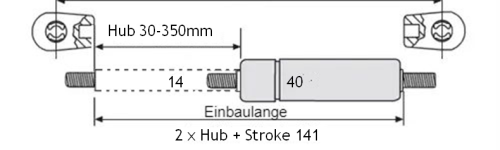 14-40 gaszugfeder-block